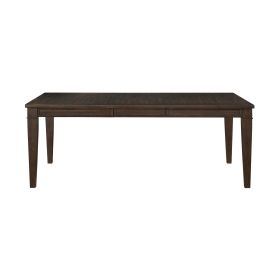 Dark Brown Finish 1pc Dining Table with Separate Extension Leaf Classic Look Dining Wooden Furniture