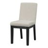 TREXM Simple and Modern 4-piece Upholstered Chairs with black legs for Living Room, Dining Room (Beige + Black)