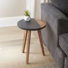 Caspian - Round Accent End Table - Brown