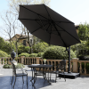 11 FT Cantilever Patio Umbrella, Round Outdoor Offset Umbrella with 360¬∞ Rotation & Tilt Adjustment without Base - Grey