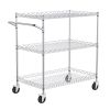 VEVOR 3-Tier Utility Cart Rolling Cart on Wheels 30"x18"x32.4" 661 LBS 6 Hooks