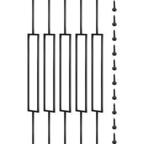 VEVOR Deck Balusters, 10 Pack Metal Deck Spindles, 44"x0.5" Staircase Baluster with Screws, Iron Deck Railing for Wood and Composite Deck, Stylish Bla