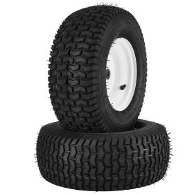 VEVOR Lawn Mower Tires with Rim, 16x6.5-8" Tubeless Tractor Tires, 2-Pack Tire and Wheel Assembly, Turf Pneumatic Tires, 3" Offset Hub, 3/4" Bushing S