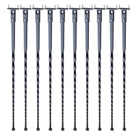 VEVOR Staircase Metal Balusters, 44'' x 1/2" Galvanized Steel Decorative Banister Spindles, 10 Pack Deck Baluster with Hollow Twists, Satin Black Spir