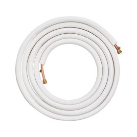 VEVOR 25FT Mini Split Line Set, 1/4" & 3/8" O.D Copper Pipes Tubing and Triple-Layer Insulation, for Mini Split Air Conditioning Refrigerant or Heatin