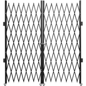 VEVOR Double Folding Security Gate, 6-1/2' H x 12' W Folding Door Gate, Steel Accordion Security Gate, Flexible Expanding Security Gate, 360¬∞ Rolling