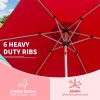 7.5FT Patio Umbrella, Outdoor Table Umbrella with Push Button Tilt and Crank, UV Protection Waterproof Market Sun Umbrella with 8 Sturdy Ribs for Gard