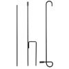 Garden Flag Stand Flagpole Weatherproof Wrought Iron Coated Yard Flag Holder For Yard Flag Party Banner Fits 11.8x17.7in Flag