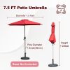 7.5FT Patio Umbrella, Outdoor Table Umbrella with Push Button Tilt and Crank, UV Protection Waterproof Market Sun Umbrella with 8 Sturdy Ribs for Gard