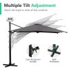 10 FT Cantilever Patio Umbrella with 360¬∞ Rotation & Tilt Adjustment, Square Outdoor Offset Umbrella with Aluminum Pole - Grey