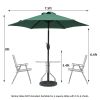 7.5FT Patio Umbrella with Crank and Push Button Tilt, Outdoor Table Market Umbrella with Aluminum Pole - Dark Green