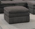 Contemporary 5pc Set Modular Corner Sectional Set 2x One Arm Chair / Wedge 1x Armless Chairs 2x Ottomans Mink Morgan Fabric Plush Living Room Furnitur