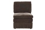 Contemporary 5pc Set Modular Corner Sectional Set 2x One Arm Chair / Wedge 1x Armless Chairs 2x Ottomans Mink Morgan Fabric Plush Living Room Furnitur