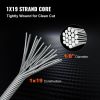 VEVOR T316 Stainless Steel Cable, 1/8'' x 1000 ft, Braided Aircraft Wire Rope with 1x19 Strands Construction, 2100 lbs Breaking Strength, for Deck Rai