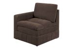 Contemporary 6pc Set Modular Sectional Set 4x One Arm Chair / Wedge 1x Armless Chairs 1x Ottoman Mink Morgan Fabric Plush Living Room Furniture