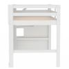 Twin Size Loft Bed with Storage Staircase and Window, White