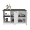 Kitchen Island Padua, Kitchen, White / Onyx