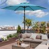 7.5FT Patio Umbrella with Crank and Push Button Tilt, Outdoor Table Market Umbrella with Aluminum Pole - Lake Blue