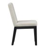 TREXM Simple and Modern 4-piece Upholstered Chairs with black legs for Living Room, Dining Room (Beige + Black)