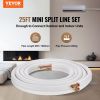 VEVOR 25FT Mini Split Line Set, 1/4" & 3/8" O.D Copper Pipes Tubing and Triple-Layer Insulation, for Mini Split Air Conditioning Refrigerant or Heatin