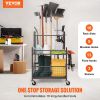 VEVOR Garden Tool Organizer, 16 Slots with Hooks, Yard Tool Tower Rack with Wheels for Garage Organization and Storage, Hold Long-Handled Tool/Rake/Br