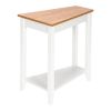 Simple and Irregular Sofa Table Light Walnut Color White