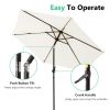 7.5FT Patio Umbrella Outdoor Table Market Umbrella with Push Button Tilt & Crank - Beige