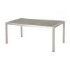 Coral Outdoor Aluminum Dining Table with Faux Wood Top, Gray Finish,Grey