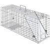 VEVOR Live Animal Cage Trap, 31" x 10" x 12" Humane Cat Trap Galvanized Iron, Folding Animal Trap with Handle for Rabbits, Stray Cats, Squirrels, Racc