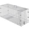 VEVOR Live Animal Cage Trap, 50" x 20" x 26" Humane Cat Trap Galvanized Iron, Folding Animal Trap with Handle for Stray Dogs, Armadillos, Raccoons, Ma