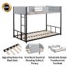 Metal Twin over Twin Bunk Bed with Vent Board/ Heavy-duty Sturdy Metal/ Noise Reduced/ Safety Guardrail/ CPC Certified