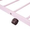 Full Size Metal House Bed with Twin Size Trundle, Pink