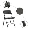 4 Pack Metal Folding Chairs with Padded Seat and Back, for Home and Office, Indoor and Outdoor Events Party Wedding, Black