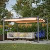 10' x 13' Aluminum Patio Pergola with Retractable Pergola Canopy, Backyard Shade Shelter for Porch, Outdoor Party, Garden, Grill Gazebo