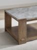 Libby - Sintered Stone Coffee Table With Casters - Brown