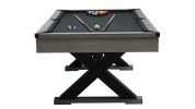 84" Pool Table with Billiard Balls, Cues, Pool Cue Chalk, Cleaning Brush, X-Legs, Black Cloth, Rustic Grey,84.1"L x 46.5"W x 32"H