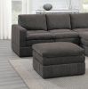 Contemporary 5pc Set Modular Corner Sectional Set 2x One Arm Chair / Wedge 1x Armless Chairs 2x Ottomans Mink Morgan Fabric Plush Living Room Furnitur