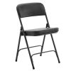 4 Pack Metal Folding Chairs with Padded Seat and Back, for Home and Office, Indoor and Outdoor Events Party Wedding, Black