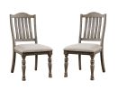 Transitional Style 2pcs Side Chairs Antique Gray Solid wood Gray Fabric Dining Room Furniture Chair Turned Legs