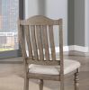 Transitional Style 2pcs Side Chairs Antique Gray Solid wood Gray Fabric Dining Room Furniture Chair Turned Legs