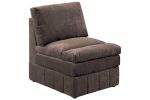 Contemporary 5pc Set Modular Corner Sectional Set 2x One Arm Chair / Wedge 1x Armless Chairs 2x Ottomans Mink Morgan Fabric Plush Living Room Furnitur