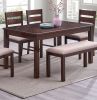 Contemporary Antique Cherry 1pc Dining Table Only Solid wood Rectangle Table Melamine Top Dining Room Furniture