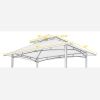 8x5Ft Grill Gazebo Replacement Canopy; Double Tiered BBQ Tent Roof Top Cover