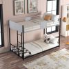 Metal Twin over Twin Bunk Bed with Vent Board/ Heavy-duty Sturdy Metal/ Noise Reduced/ Safety Guardrail/ CPC Certified