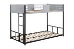 Metal Twin over Twin Bunk Bed with Vent Board/ Heavy-duty Sturdy Metal/ Noise Reduced/ Safety Guardrail/ CPC Certified