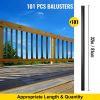 VEVOR Deck Balusters, 101 Pack Metal Deck Spindles, 32"x0.8" Staircase Baluster with Screws, Aluminum Alloy Deck Railing for Wood and Composite Deck,