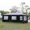 10'x20' Outdoor Party Tent with 6 Removable Sidewalls, Waterproof Canopy Patio Wedding Gazebo, Black