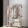 Garment Hanging Rack Clothing Hanging Rail Pillow Shoe Display Organizer Stand Rolling Wheel Clothes Organizer