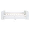 Twin Size Daybed with Shelves and Drawers, White