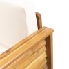 Outdoor Acacia Wood Club Chairs with Cushions, Teak+Beige, 27.75"D x 32"W x 27.75"H